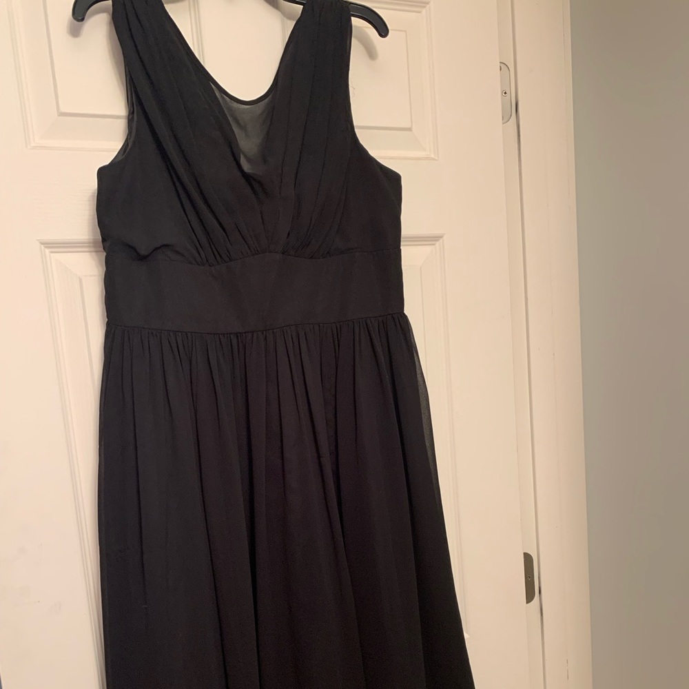 Black A Line Dress with sheer overlay